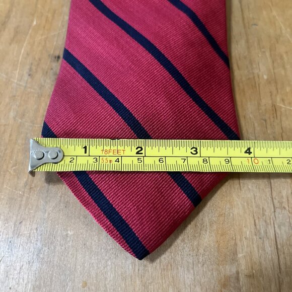Mark Alexander Classic Red&blue Striped Silk Tie Made In USA Preppy Business - Picture 3 of 6